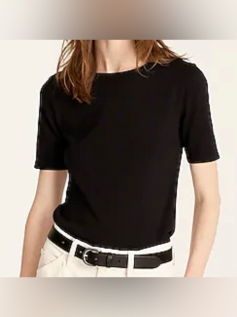 J. Crew Black Perfect Fit Short Sleeve Tee Shirt Size Large Style G1438 NWT